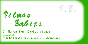 vilmos babits business card